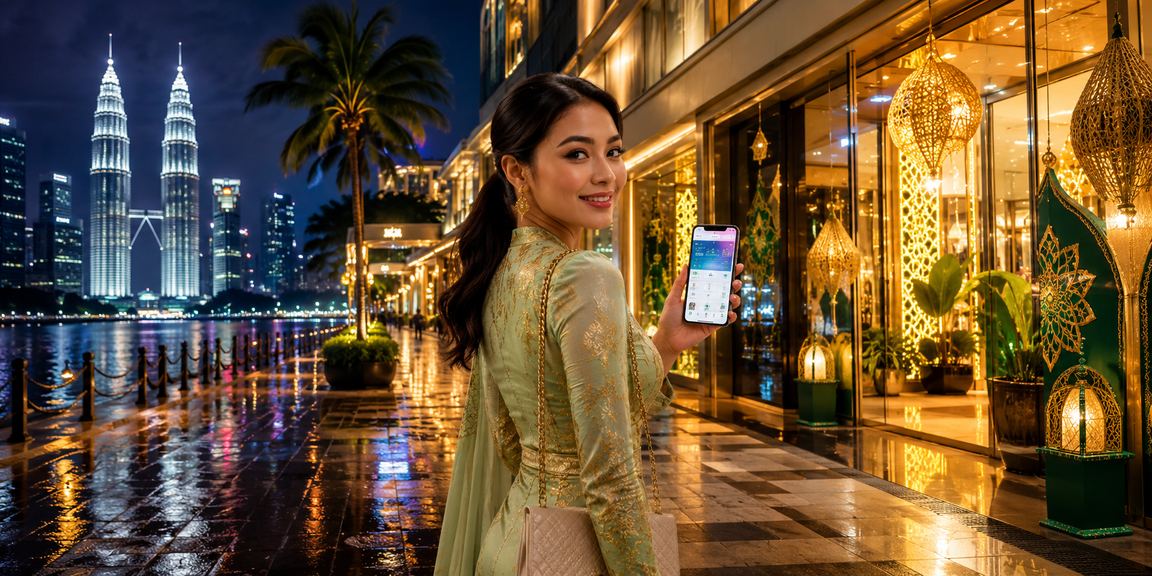 Paparan aplikasi kh3 di Kuala Lumpur semasa Hari Raya menunjukkan proses deposit bonus